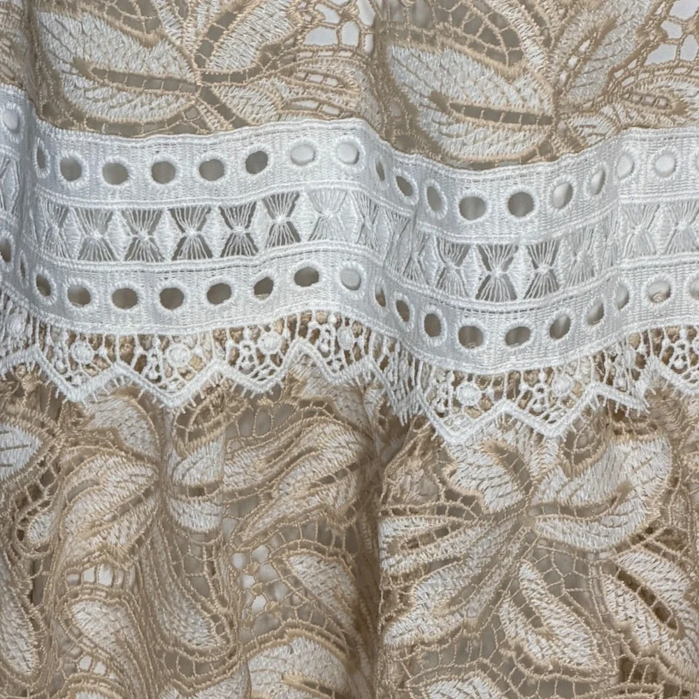 Antonio Melani Egot Lace Midi Dress Ivory Biscotti Bridal Coquette Size 6 NWT - Picture 7 of 15